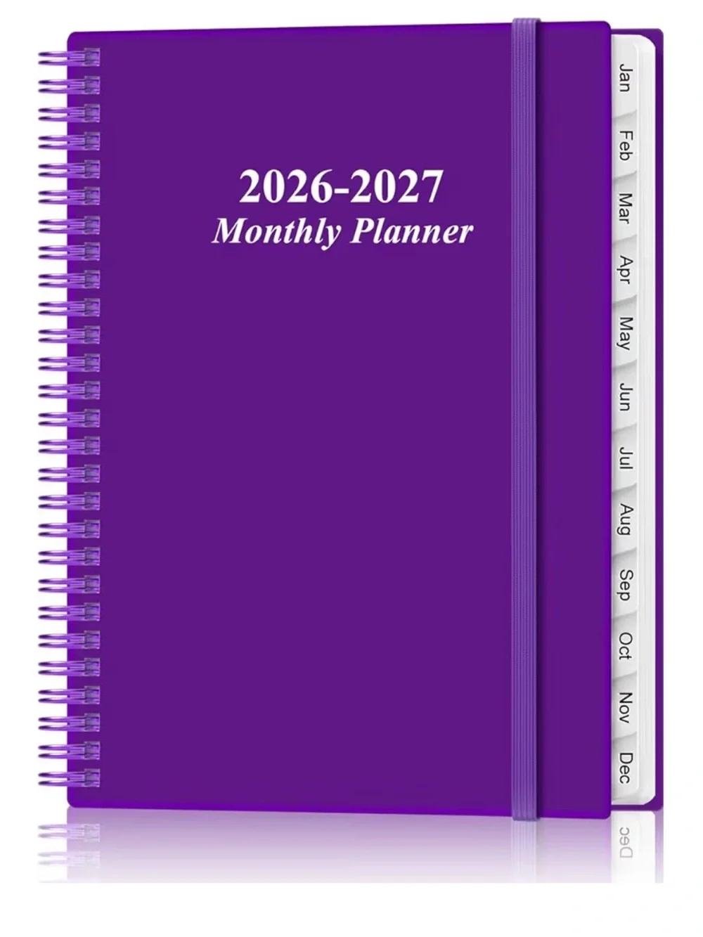 2026-2027 Monthly Planner - Purple Spiral Notebook A4